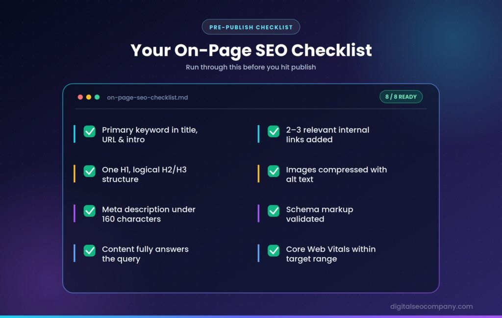 on page seo checklist