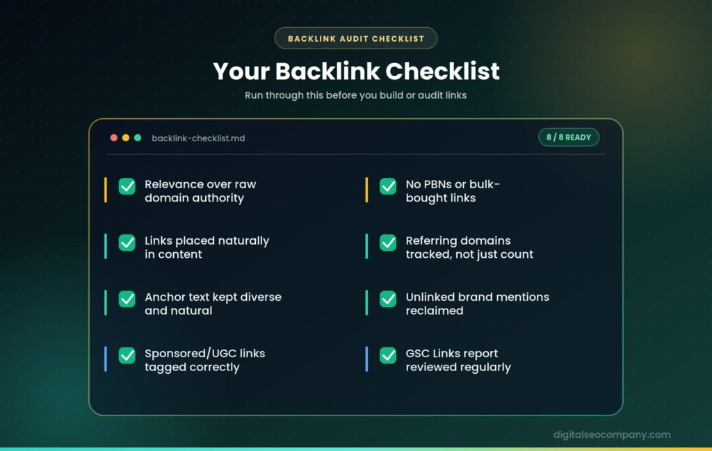 backlinks checklist